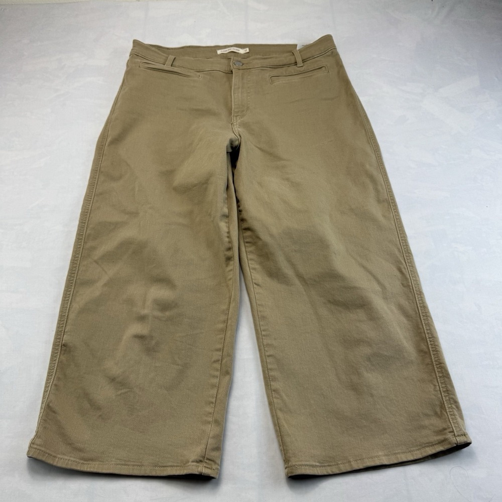 Levi's Classic Wide Leg Crop Pants Women's Size 12 Khaki High Rise